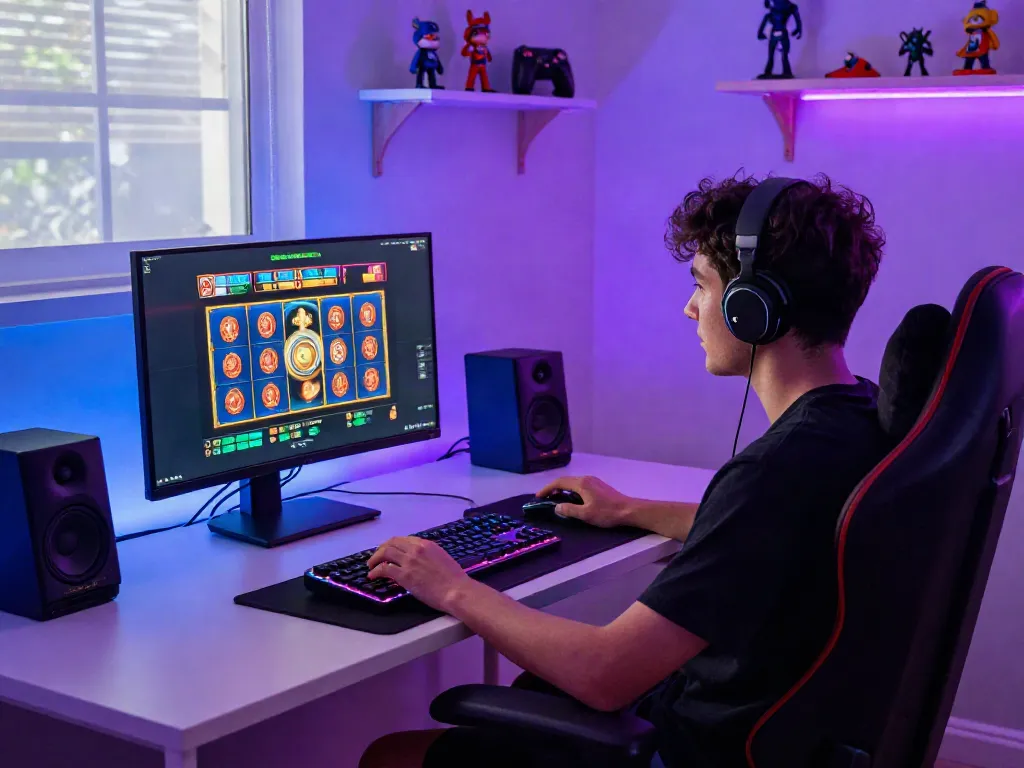 Exciting gaming experience with slot88 resmi on a modern setup, showcasing vibrant graphics and immersive atmosphere.