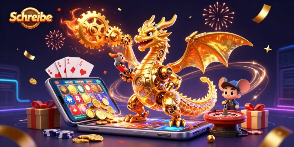 Schreiben Sie beeindruckende Gewinne mit Spielautomaten in einer aufregenden 3D-Illustration